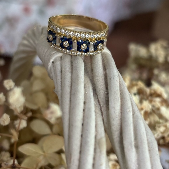 diamond sapphire ring Jewelry - 14kt diamond sapphire ring